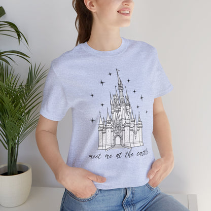 Magical Castle Tee - Meet Me by the Castle Graphic, Unisex Short Sleeve, Ideal for Theme Park Lovers, Gift for Adults, Dreamy Theme