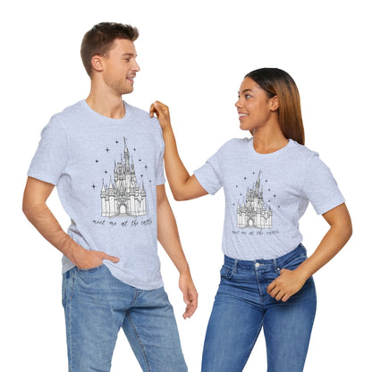 Magical Castle Tee - Meet Me by the Castle Graphic, Unisex Short Sleeve, Ideal for Theme Park Lovers, Gift for Adults, Dreamy Theme