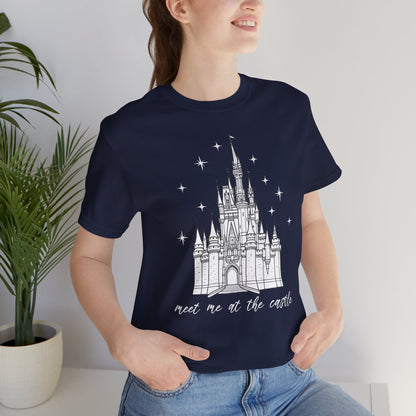 Magical Castle Tee - Meet Me by the Castle Graphic, Unisex Short Sleeve, Ideal for Theme Park Lovers, Gift for Adults, Dreamy Theme