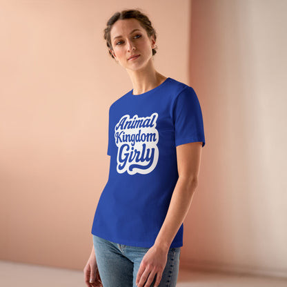 Nature's Kingdom Girly Women's Cotton Tee - Cute Casual T-Shirt, Gift for Animal Lovers, Girly Apparel, Nature Shirt, Sustainable Fashion