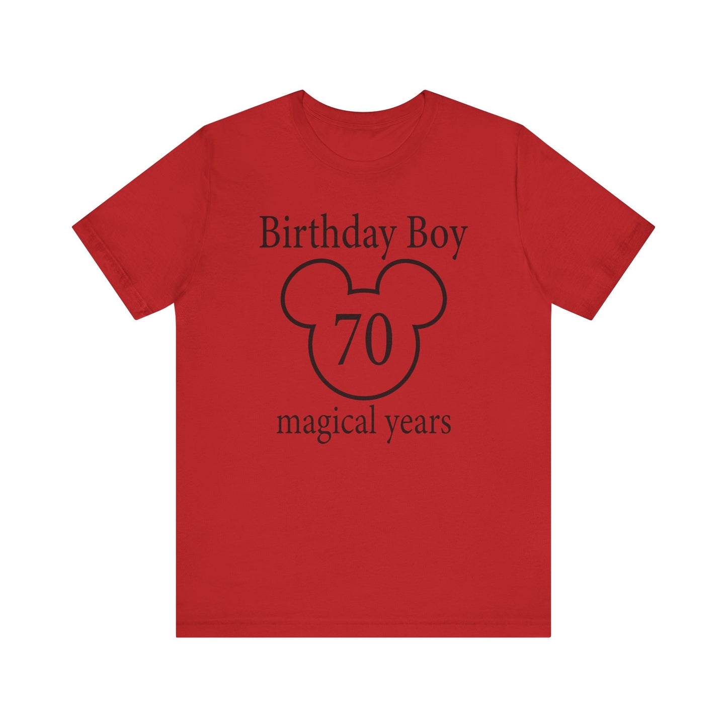 Magical 70th Birthday Boy Tee, Birthday T-shirt, Party Wear, Gift for 70th Birthday, Mouse Motif, Celebration Shirt, Theme Park-themed Gift