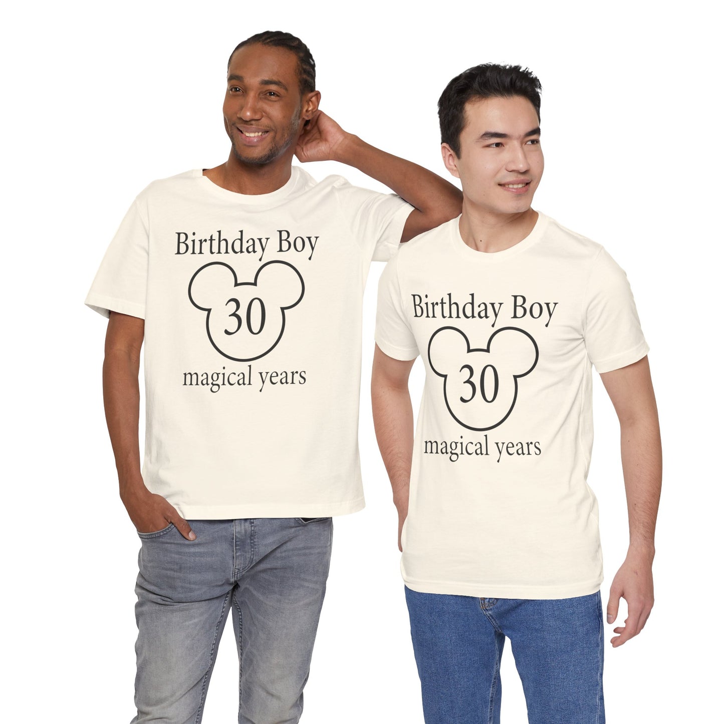 Magical 30th Birthday Boy Tee, Birthday T-shirt, Party Wear, Gift for 30th Birthday, Mouse Motif, Celebration Shirt, Theme Park-themed Gift