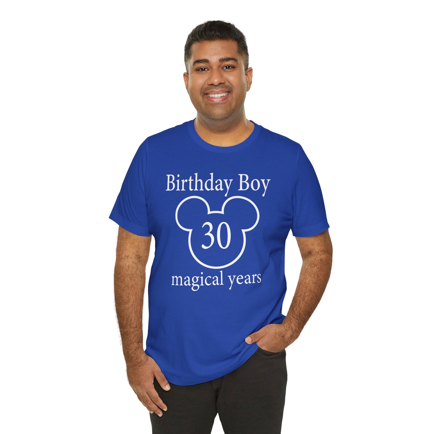 Magical 30th Birthday Boy Tee, Birthday T-shirt, Party Wear, Gift for 30th Birthday, Mouse Motif, Celebration Shirt, Theme Park-themed Gift