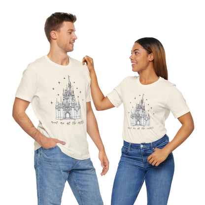 Magical Castle Tee - Meet Me by the Castle Graphic, Unisex Short Sleeve, Ideal for Theme Park Lovers, Gift for Adults, Dreamy Theme