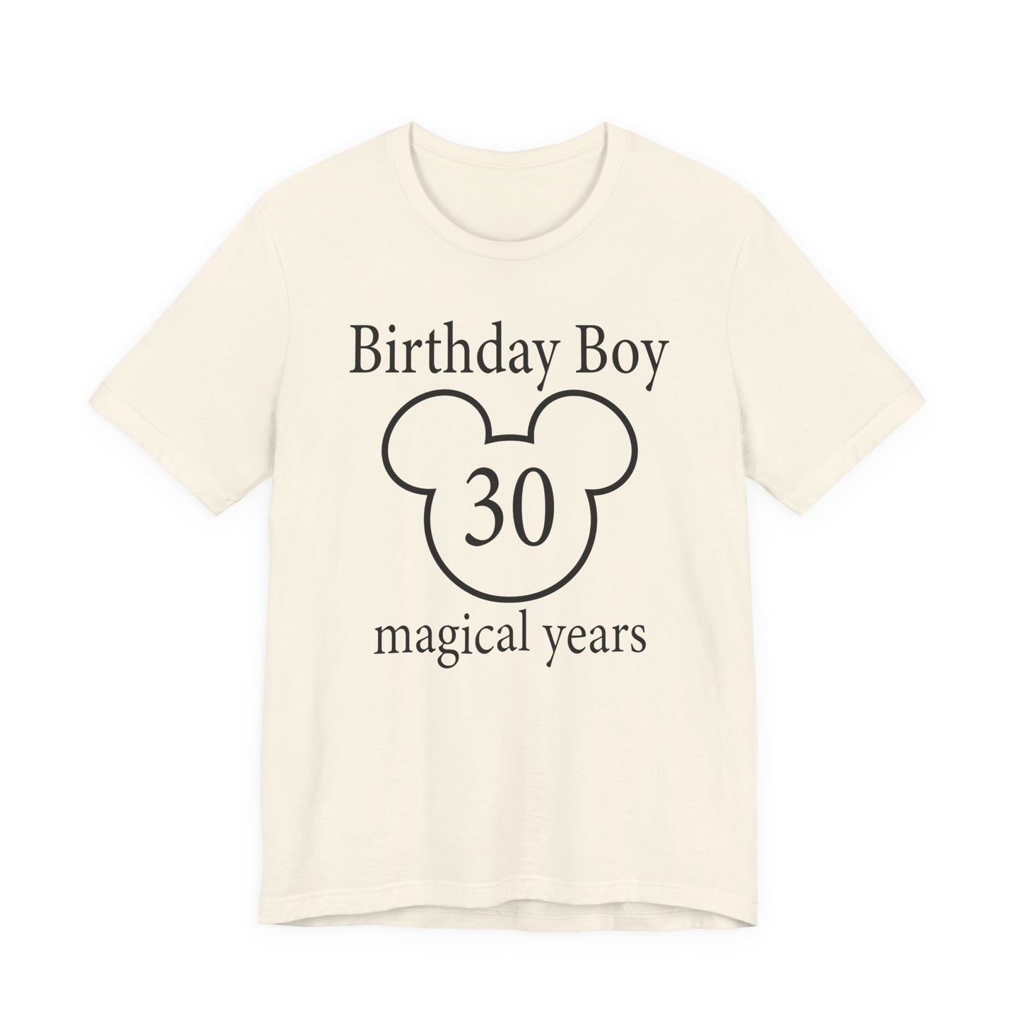 Magical 30th Birthday Boy Tee, Birthday T-shirt, Party Wear, Gift for 30th Birthday, Mouse Motif, Celebration Shirt, Theme Park-themed Gift