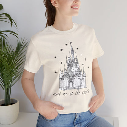 Magical Castle Tee - Meet Me by the Castle Graphic, Unisex Short Sleeve, Ideal for Theme Park Lovers, Gift for Adults, Dreamy Theme