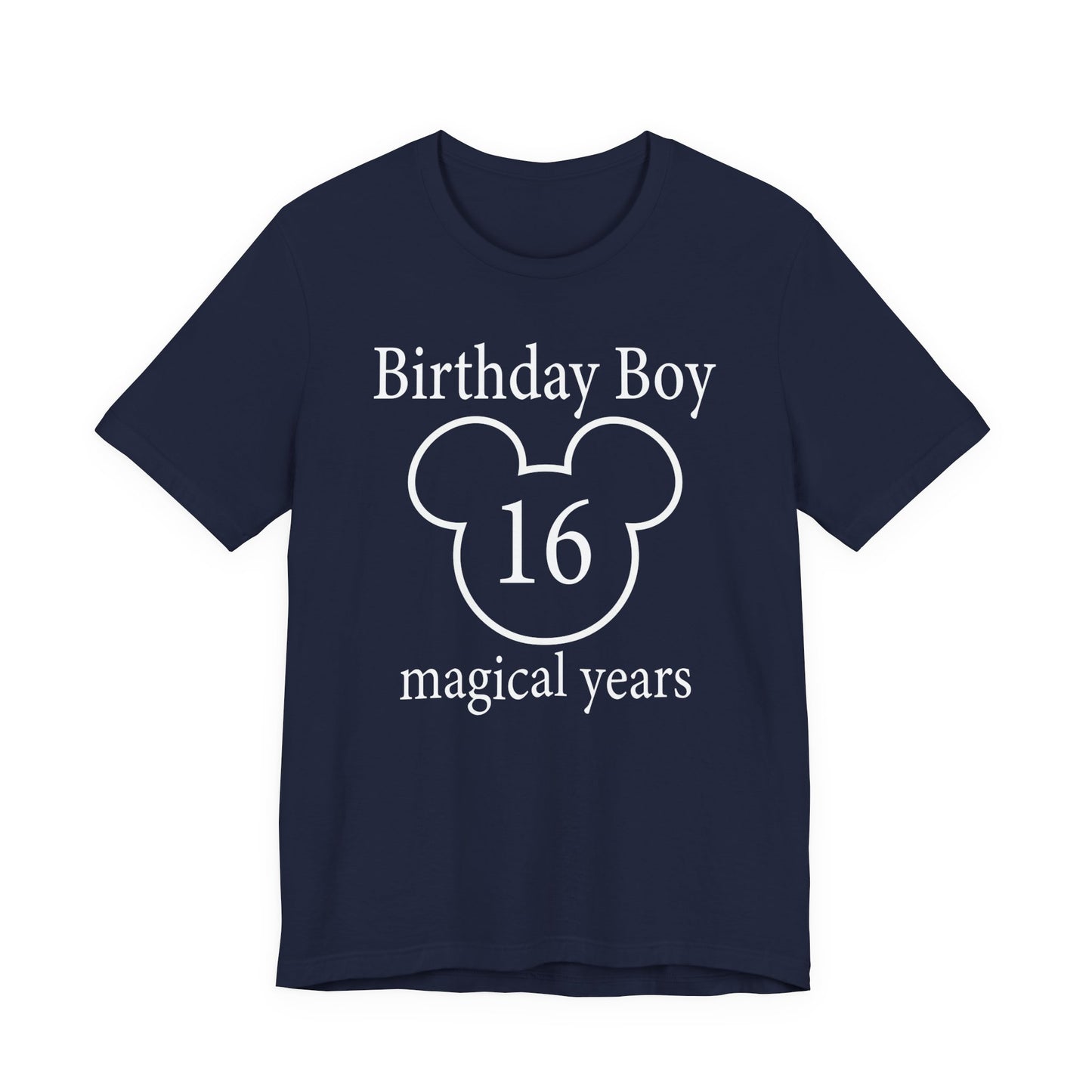 Magical 16th Birthday Boy Tee, Birthday T-shirt, Party Wear, Gift for 16th Birthday, Celebration Shirt, Mouse Motif, Theme Park-themed Gift