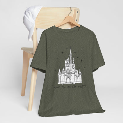 Magical Castle Tee - Meet Me by the Castle Graphic, Unisex Short Sleeve, Ideal for Theme Park Lovers, Gift for Adults, Dreamy Theme