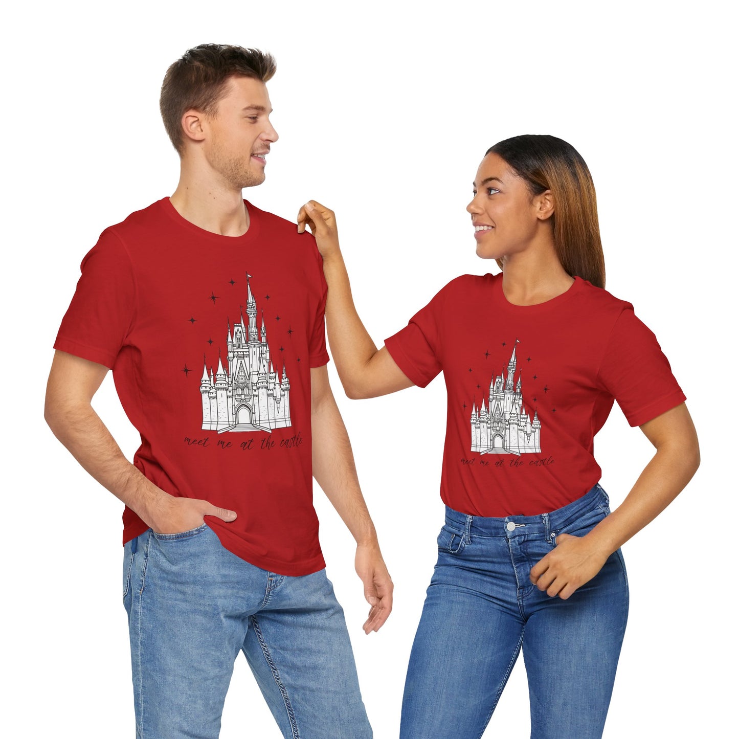 Magical Castle Tee - Meet Me by the Castle Graphic, Unisex Short Sleeve, Ideal for Theme Park Lovers, Gift for Adults, Dreamy Theme