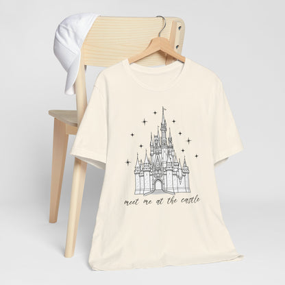 Magical Castle Tee - Meet Me by the Castle Graphic, Unisex Short Sleeve, Ideal for Theme Park Lovers, Gift for Adults, Dreamy Theme
