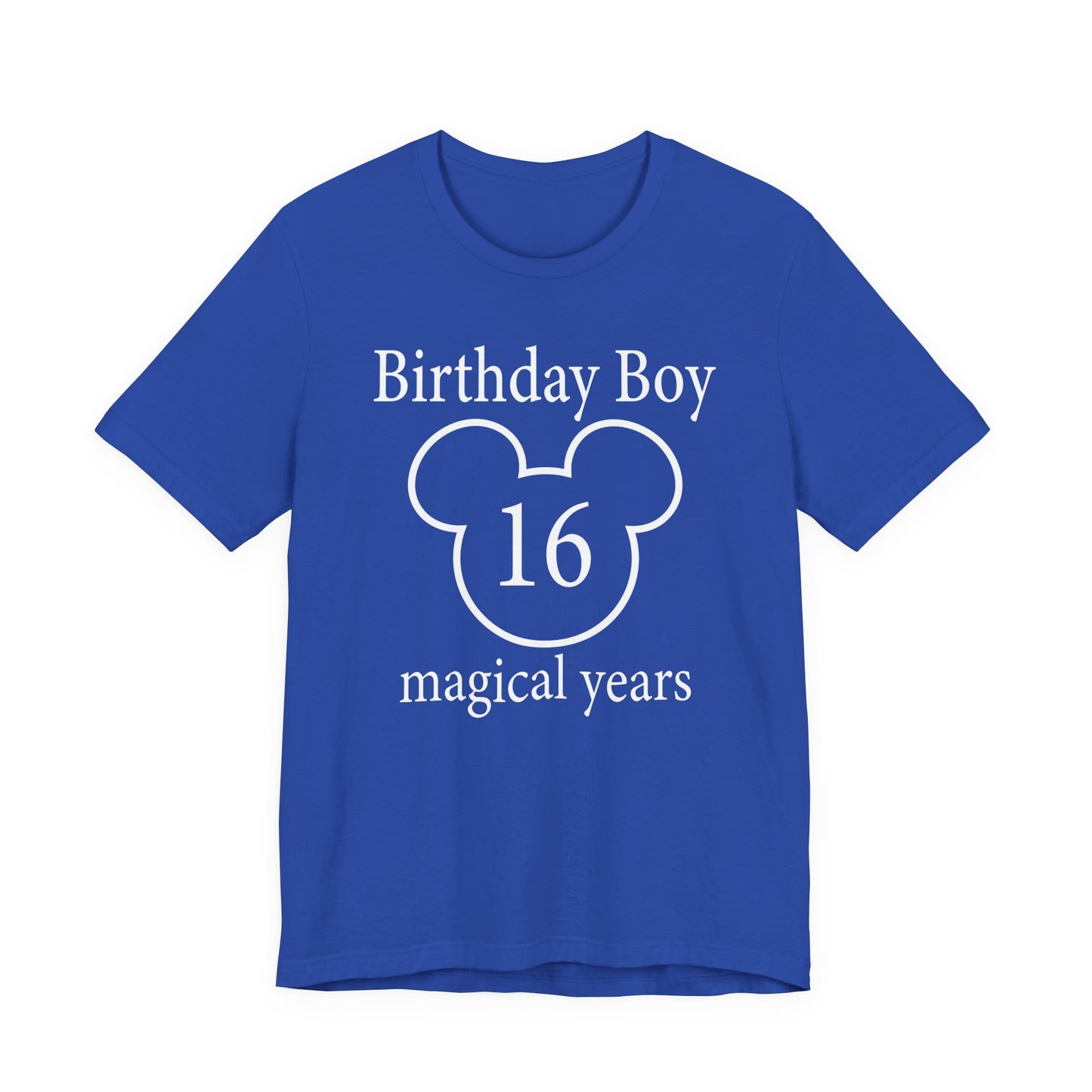 Magical 16th Birthday Boy Tee, Birthday T-shirt, Party Wear, Gift for 16th Birthday, Celebration Shirt, Mouse Motif, Theme Park-themed Gift