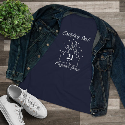 Magical 21st Birthday Girl Tee | Fun Cotton Shirt for Celebrations, Castle Lover Tee, Birthday Gift, Party Outfit, Casual Wear, Gift for Her