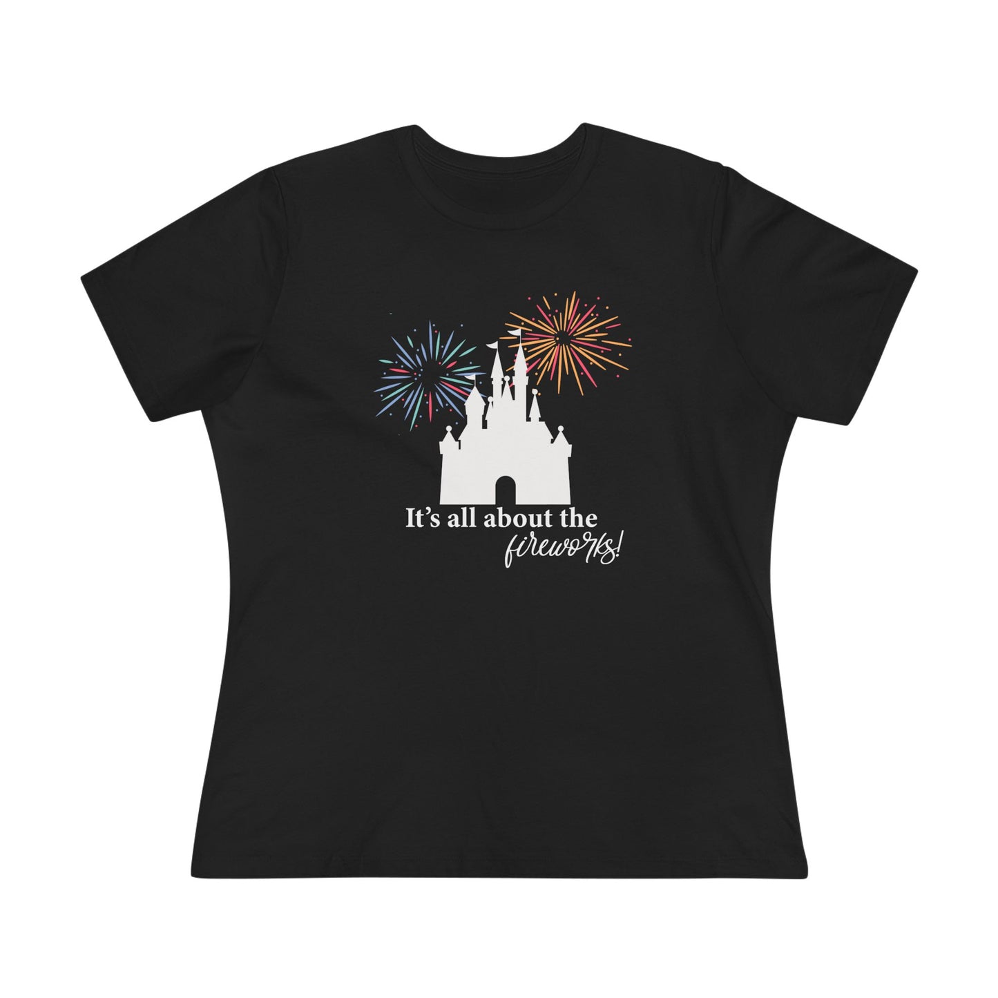 Women's Fireworks Magic Tee, Comfortable Cotton T-Shirt, Perfect for Theme Parks, Casual Wear, Summer Fun, Fireworks