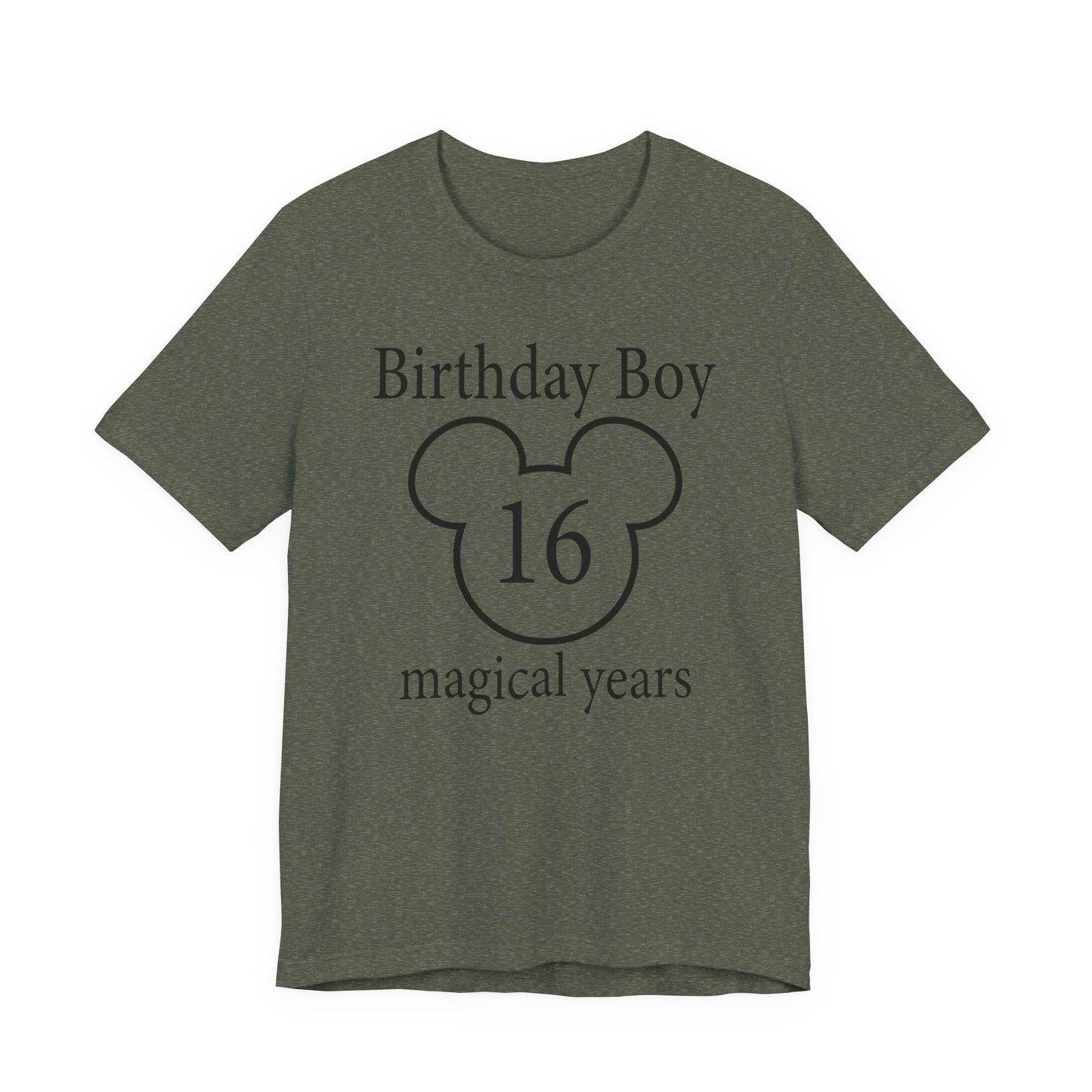 Magical 16th Birthday Boy Tee, Birthday T-shirt, Party Wear, Gift for 16th Birthday, Celebration Shirt, Mouse Motif, Theme Park-themed Gift