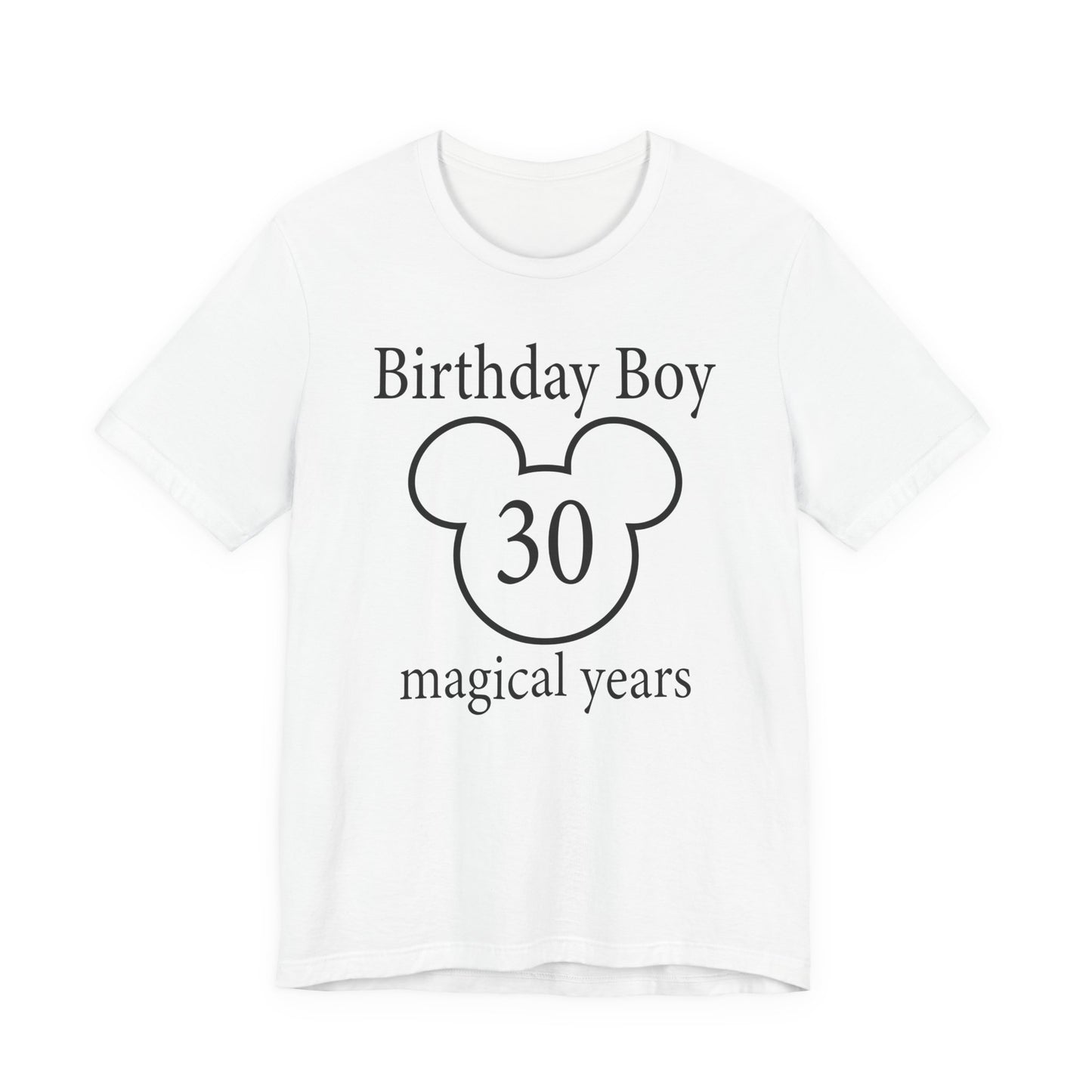 Magical 30th Birthday Boy Tee, Birthday T-shirt, Party Wear, Gift for 30th Birthday, Mouse Motif, Celebration Shirt, Theme Park-themed Gift