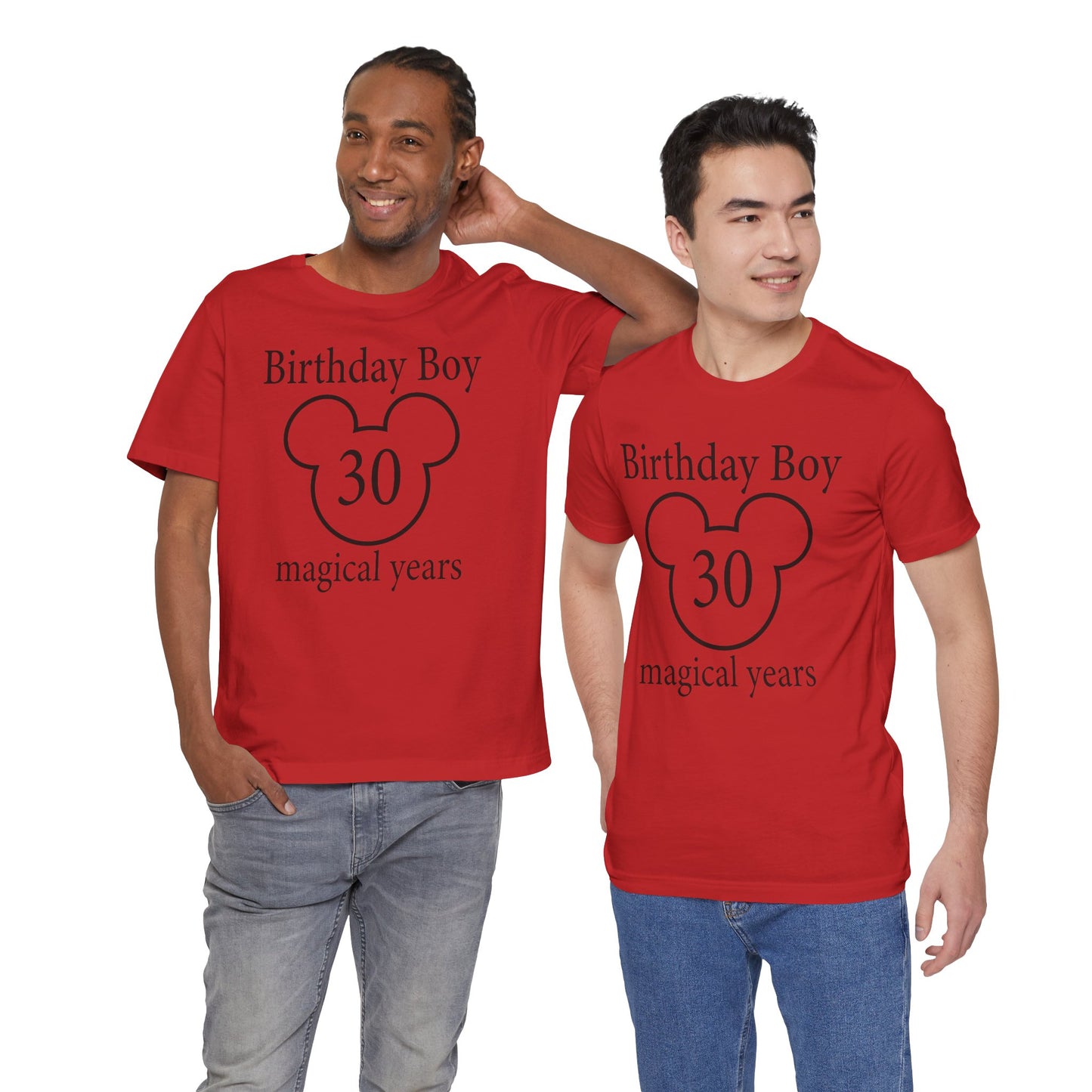 Magical 30th Birthday Boy Tee, Birthday T-shirt, Party Wear, Gift for 30th Birthday, Mouse Motif, Celebration Shirt, Theme Park-themed Gift