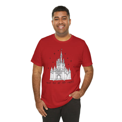 Magical Castle Tee - Meet Me by the Castle Graphic, Unisex Short Sleeve, Ideal for Theme Park Lovers, Gift for Adults, Dreamy Theme