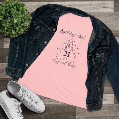 Magical 21st Birthday Girl Tee | Fun Cotton Shirt for Celebrations, Castle Lover Tee, Birthday Gift, Party Outfit, Casual Wear, Gift for Her