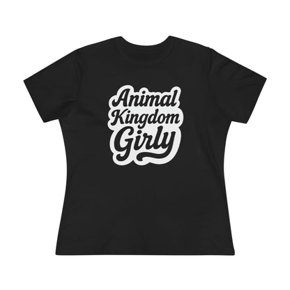 Nature's Kingdom Girly Women's Cotton Tee - Cute Casual T-Shirt, Gift for Animal Lovers, Girly Apparel, Nature Shirt, Sustainable Fashion