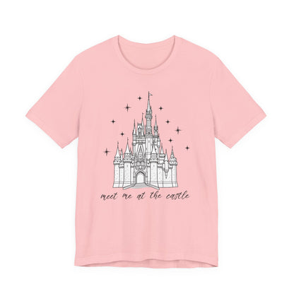 Magical Castle Tee - Meet Me by the Castle Graphic, Unisex Short Sleeve, Ideal for Theme Park Lovers, Gift for Adults, Dreamy Theme