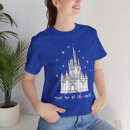 Magical Castle Tee - Meet Me by the Castle Graphic, Unisex Short Sleeve, Ideal for Theme Park Lovers, Gift for Adults, Dreamy Theme